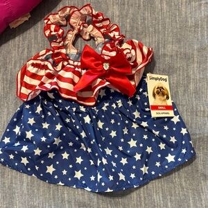 Red & Blue Stars Patriotic Dog Dress